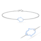 Light Sapphire Opal Silver Bracelet BRS-238A